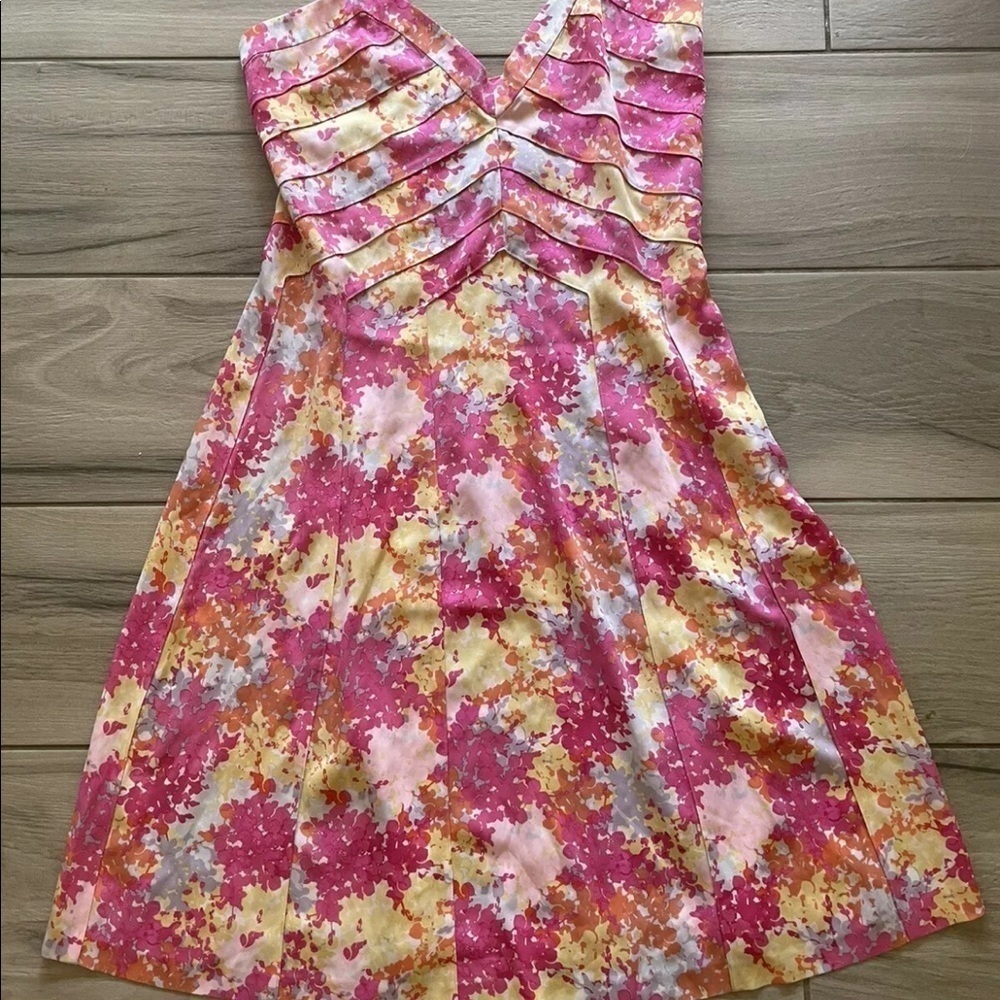 Diane Von Furstenberg Pink and Yellow Floral Mini Dress